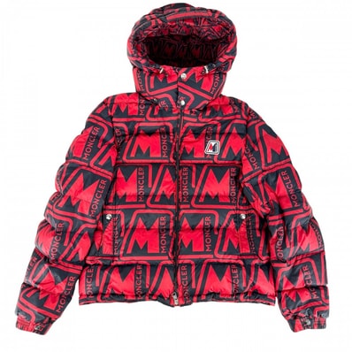 MONCLER モンクレール ダウンジャケット FRIOLAND アウター アパレル 3サイズ 服 レッド 赤 ブラック 黒 シルバー金具 ポリエステル メンズ 冬【中古品】