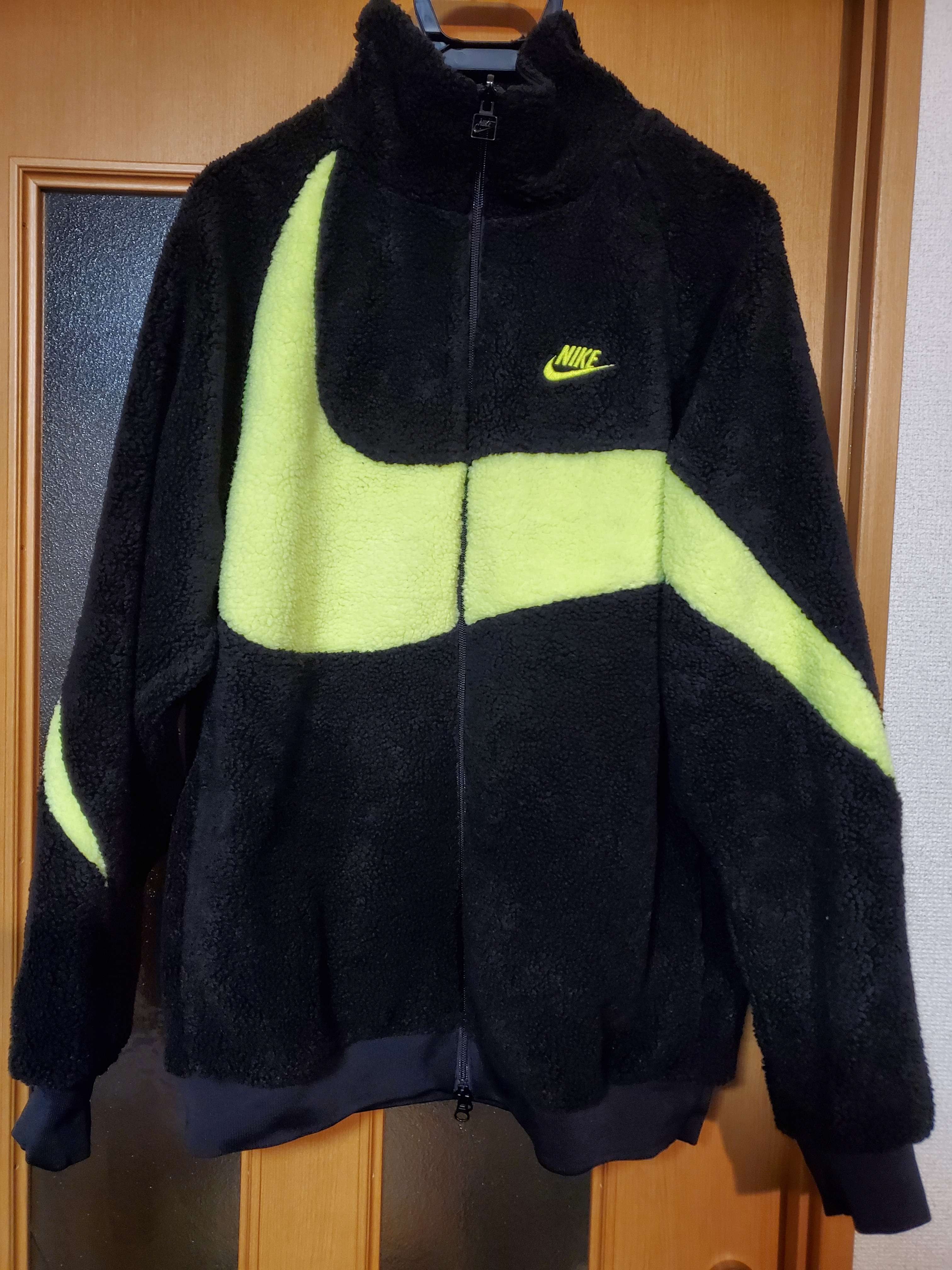 Nike Big Swoosh Reversible Boa Jacket"Black Neon"