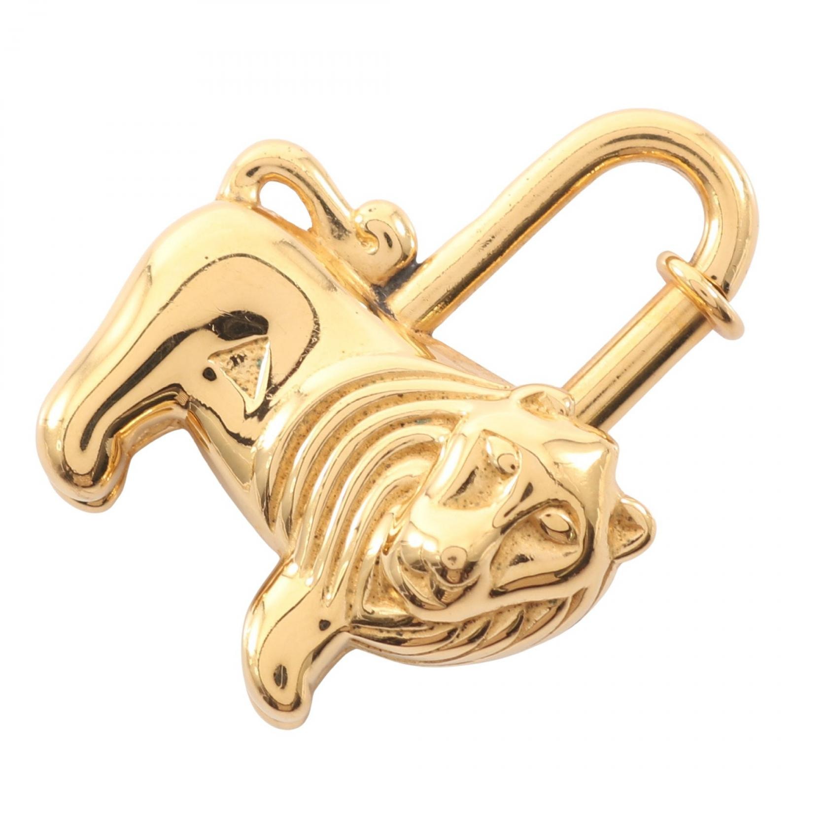 エルメス HERMES カデナチャーム ライオン 1997年限定 チャーム アクセサリー GP ゴールド レディース ゴールド系 【中古】