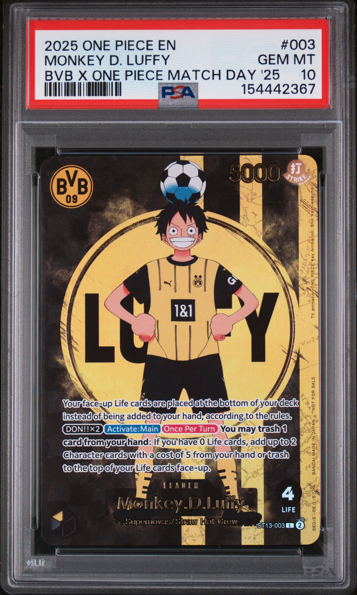 ポスター非売品 ワンピースモンキー・D・ルフィ ドルトムントコラボ　6セット モンキー・D・ルフィ L [ST13-003]【英語版】(プロモーションカード