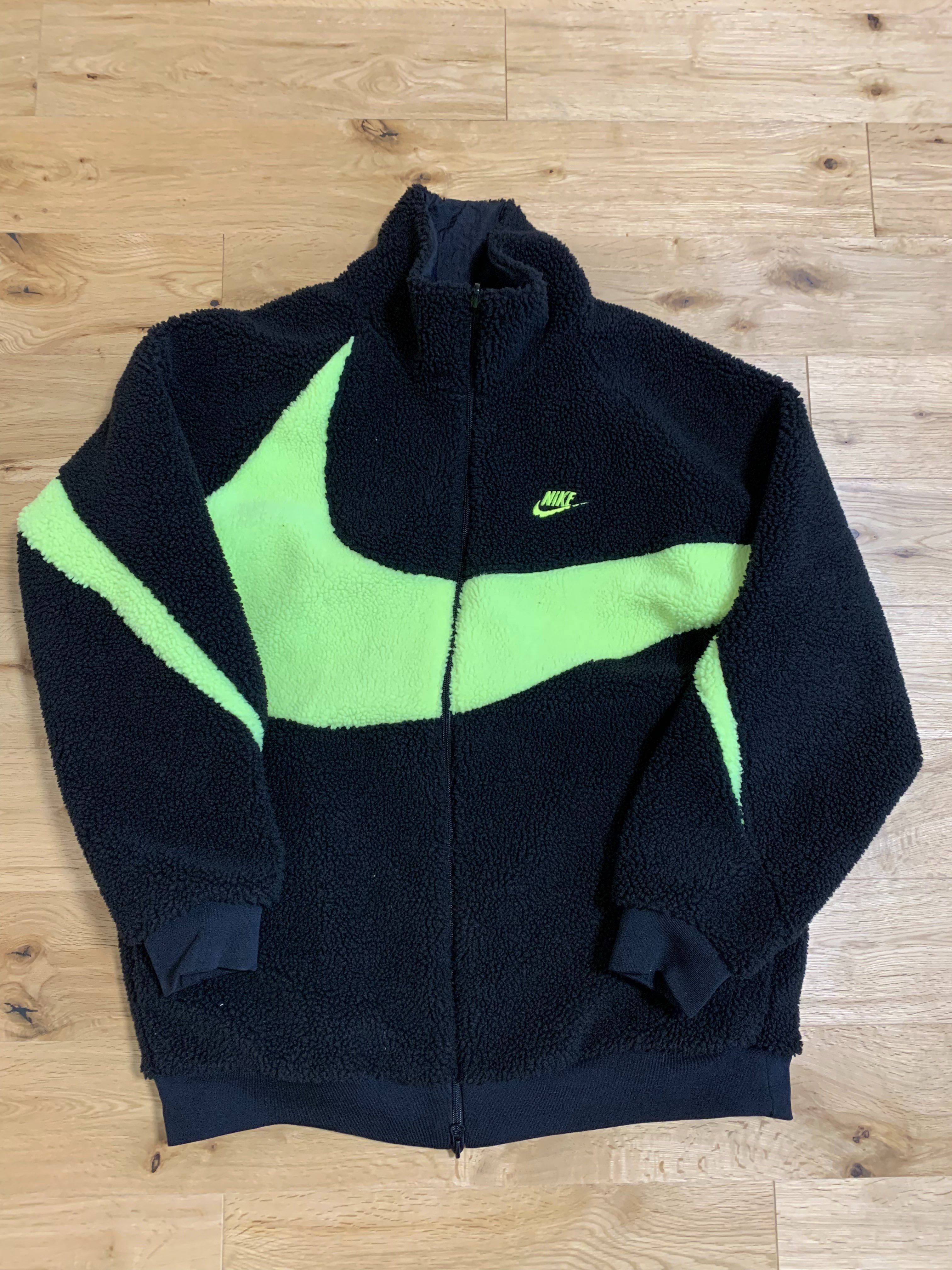 Nike Big Swoosh Reversible Boa Jacket"Black Neon"