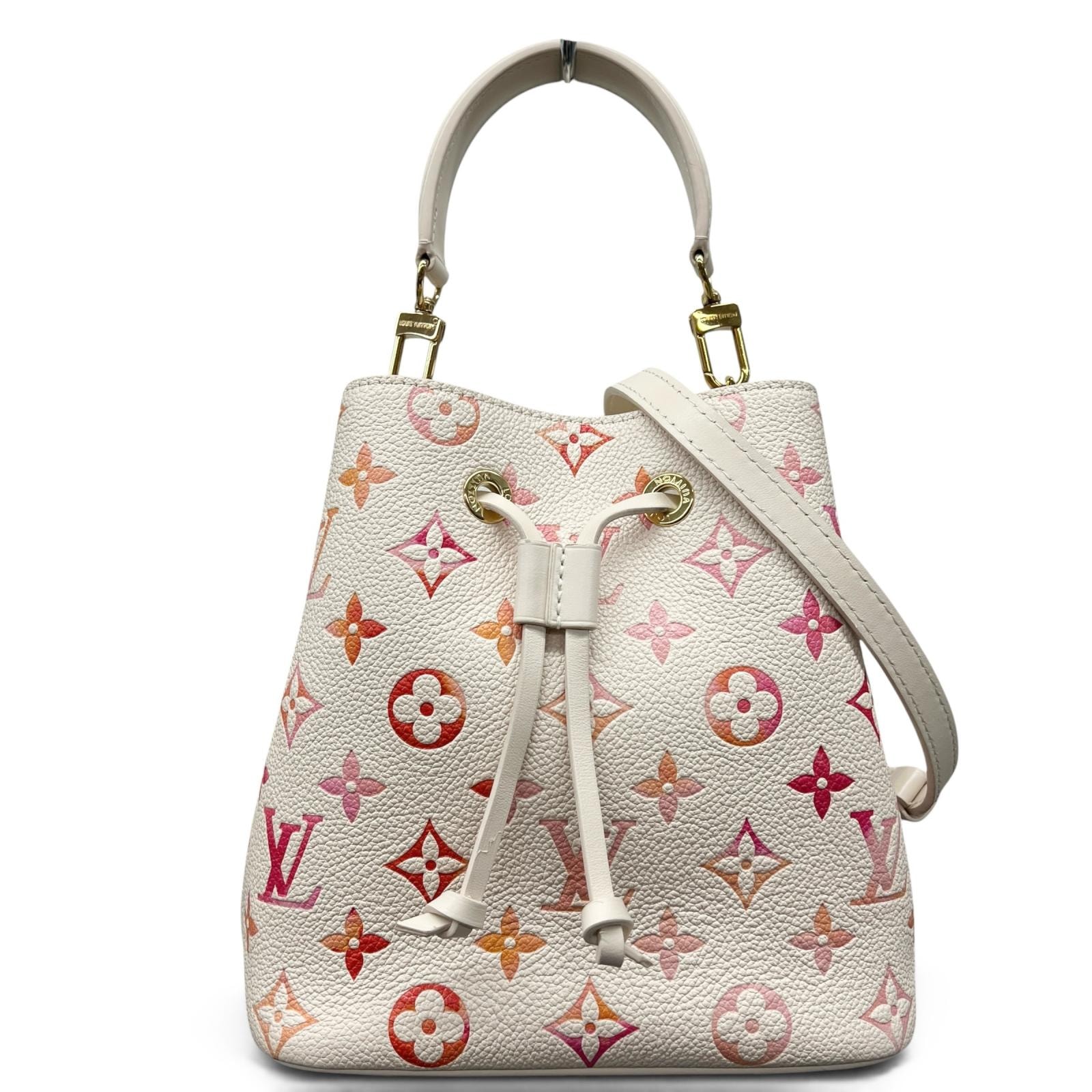 LOUIS VUITTON 希少 極美品 ルイヴィトン ネオノエBB モノグラムアンプラント サンライズアクワレル 2way ハンドバッグ ショルダーバッグ M24649 レザー RFID確認済 バケット クロスボディ 肩掛け LV Aランク 中古 鑑定済