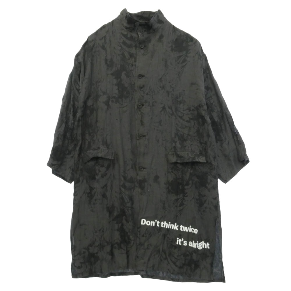 Yohji Yamamoto POUR HOMME ヨウジヤマモトプールオム 26SS HK-J76-041 JACQUARD MESSAGE PRINTED JACKET ジャカード メッセージ プリント シャツ ジャケット ブラック系 グレー系【中古】