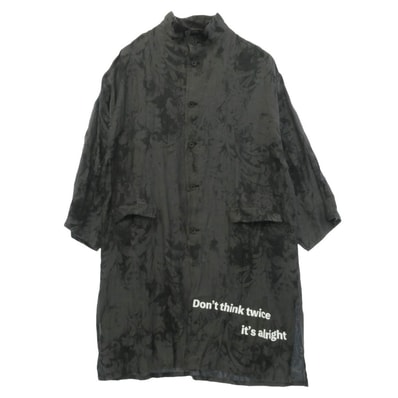 Yohji Yamamoto POUR HOMME ヨウジヤマモトプールオム 26SS HK-J76-041 JACQUARD MESSAGE PRINTED JACKET ジャカード メッセージ プリント シャツ ジャケット ブラック系 グレー系【中古】