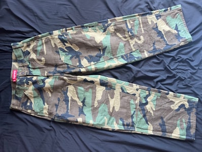 Supreme Jacquard Logos Double Knee Denim Painter Jean "Woodland Camo"