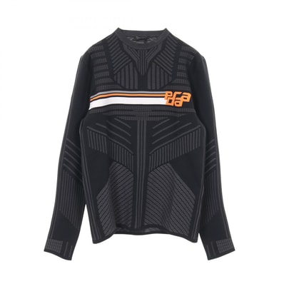 プラダ PRADA テクニカルニット スウェット 衣料品 トップス ポリエステル メンズ ブラック系 / オレンジ系 UMA876 【中古】