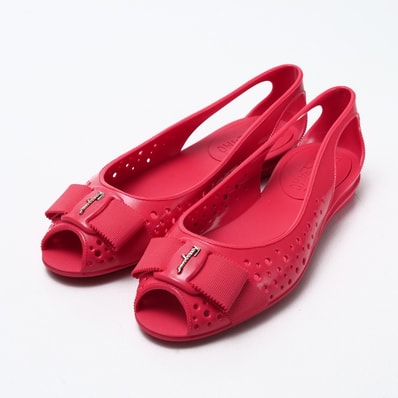 Salvatore Ferragamo サルヴァトーレフェラガモ パンプス サイズ5 ヴァラリボン ラバーサンダル オープントゥ イタリア製 ブランド古着【中古】20250502/RA4512