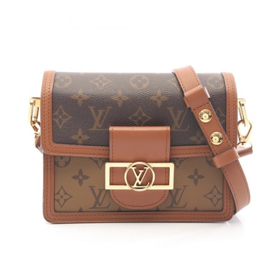 ルイ・ヴィトン LOUIS VUITTON ドーフィーヌ MINI モノグラムリバース ショルダーバッグ バッグ PVCコーティングキャンバス レザー ベージュ レディース ブラウン系 / ベージュ系 M44580 【中古】
