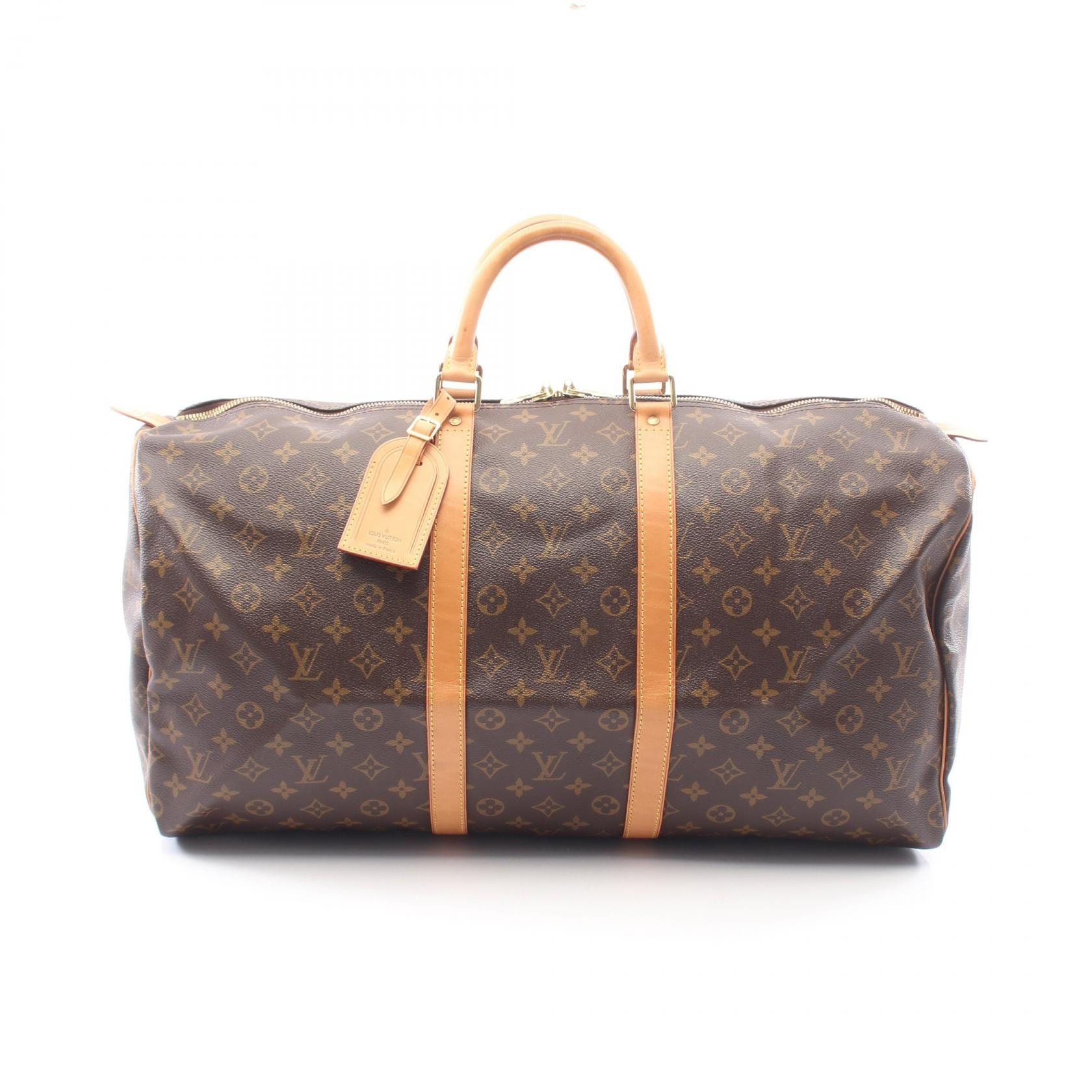 ルイ・ヴィトン LOUIS VUITTON キーポル55 モノグラム ボストンバッグ バッグ PVCコーティングキャンバス レザー モノグラム メンズ レディース ブラウン系 M41424 【中古】