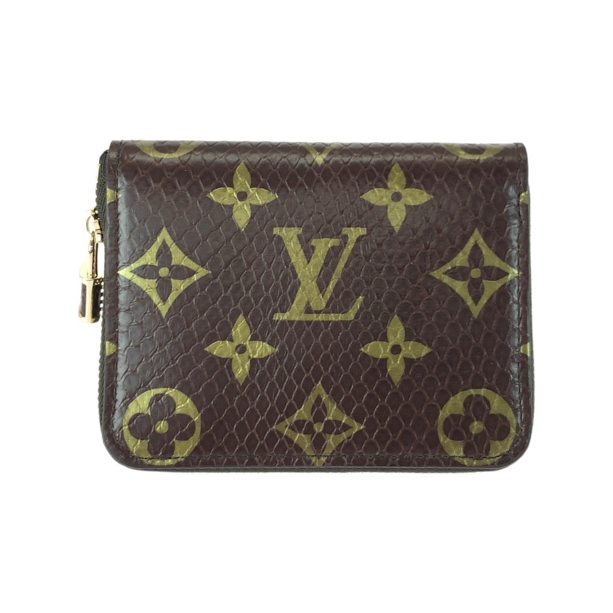 新品未使用 LOUIS VUITTON ルイヴィトン モノグラム ブラウン ゴールド金具 パイソン コインケース コインパース 506529 【中古】