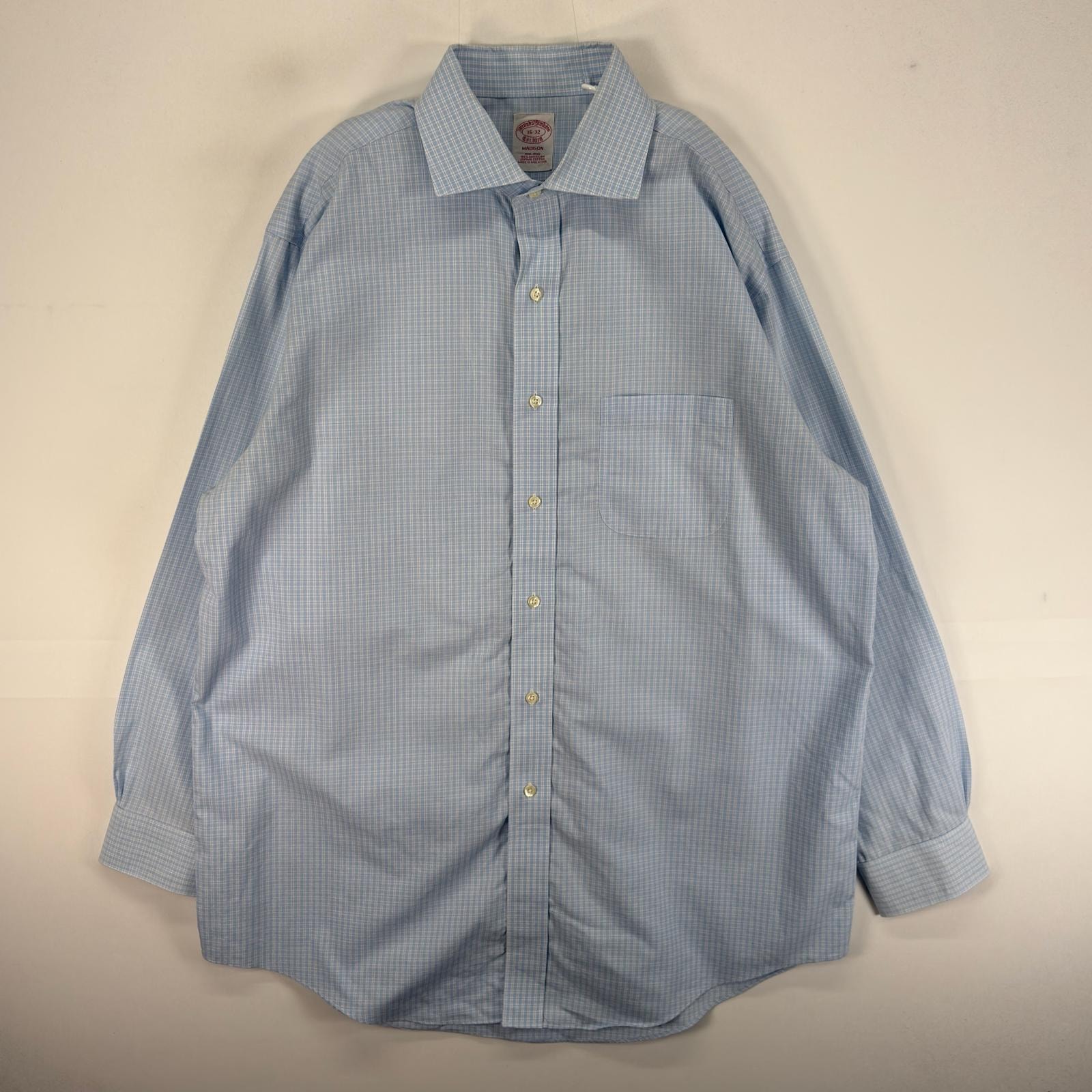 古着 ブルックスブラザーズ Brooks Brothers 長袖シャツ 胸ポケ MADISON L  ブルー系 チェック メンズ