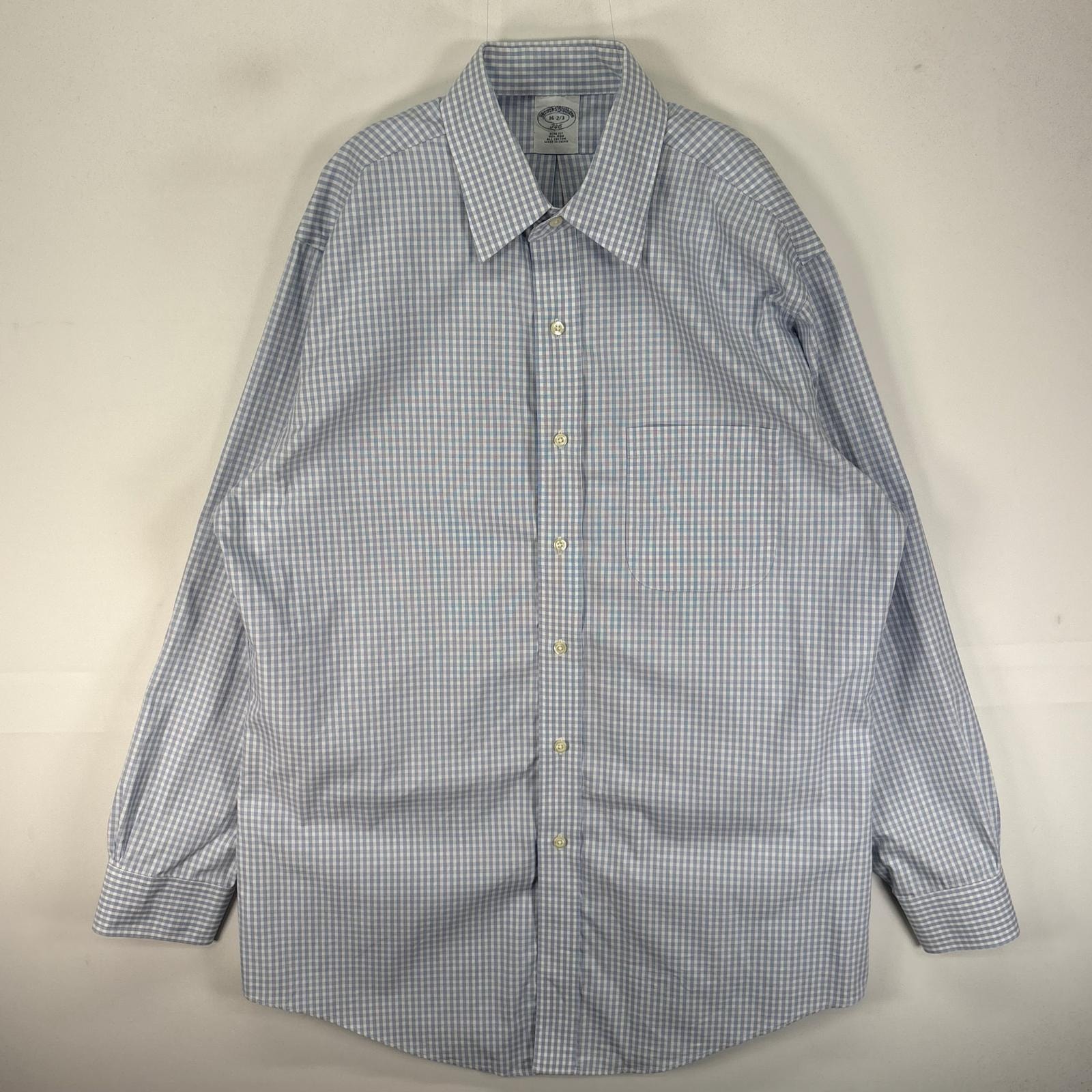 古着 ブルックスブラザーズ Brooks Brothers 長袖シャツ 胸ポケット 346 L  ブルー系 チェック メンズ