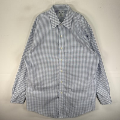 古着 ブルックスブラザーズ Brooks Brothers 長袖シャツ 胸ポケット 346 L ブルー系 チェック メンズ
