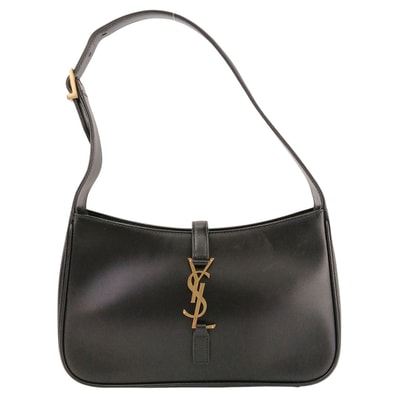 SAINT LAURENT サンローラン ル・サンカセット ワンショルダーバッグ LE 5 À 7 ショルダーバッグ 657228 レザー ブラック ゴールド 【中古】