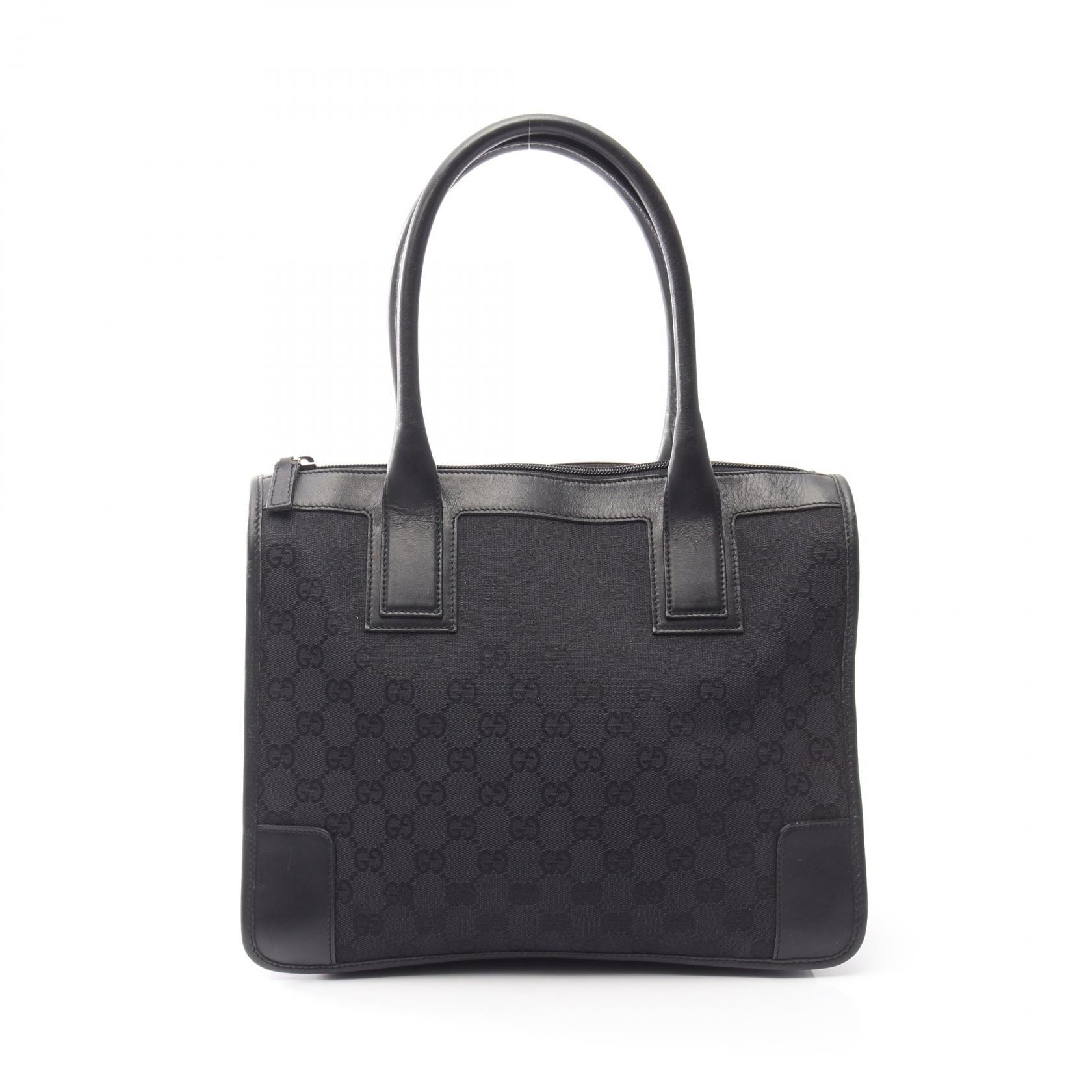 グッチ GUCCI GGキャンバス トートバッグ バッグ キャンバス レザー レディース ブラック系 000・0855 【中古】