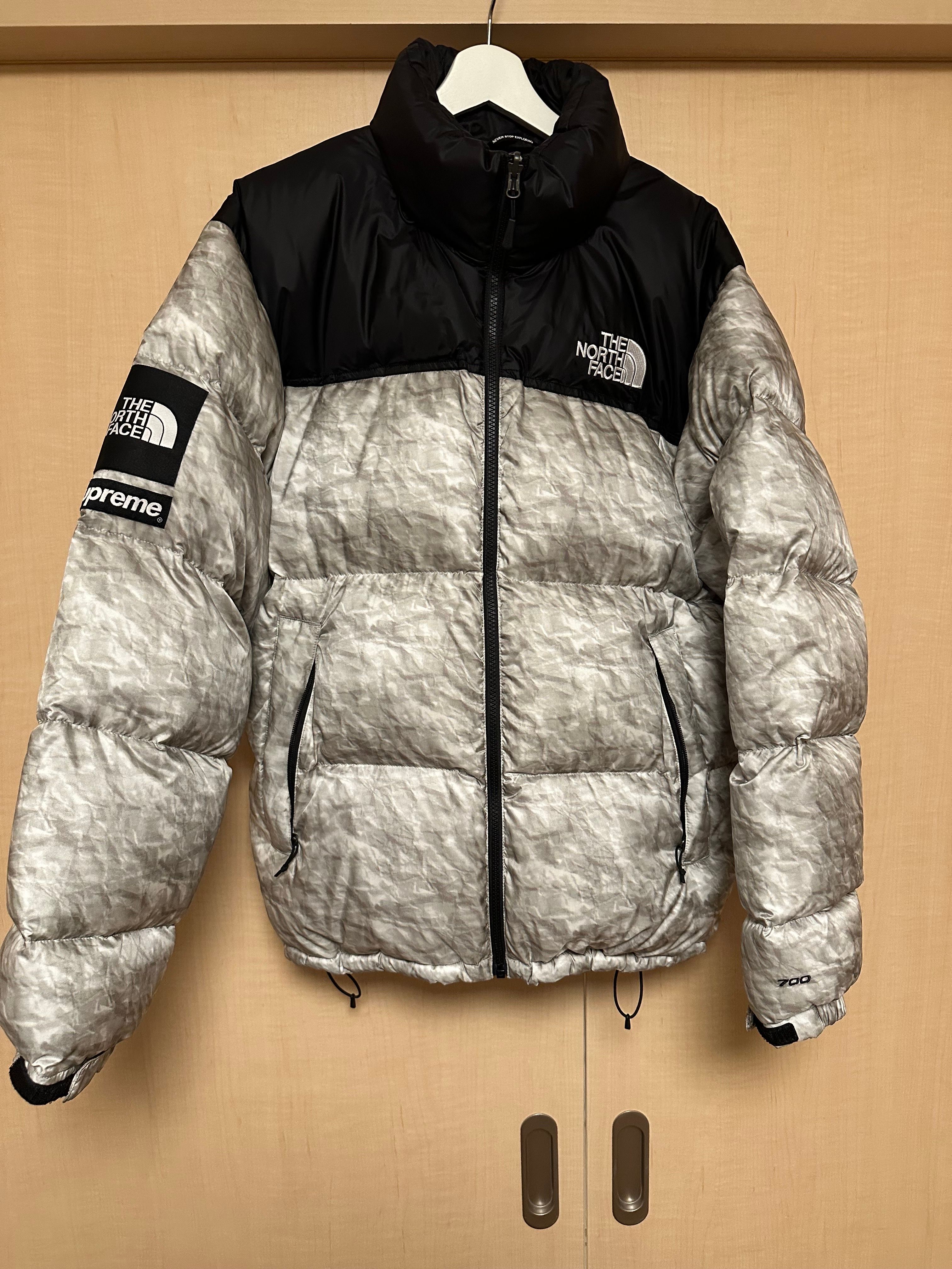 Supreme x The North Face Nuptse Jacket "White Paper Print"