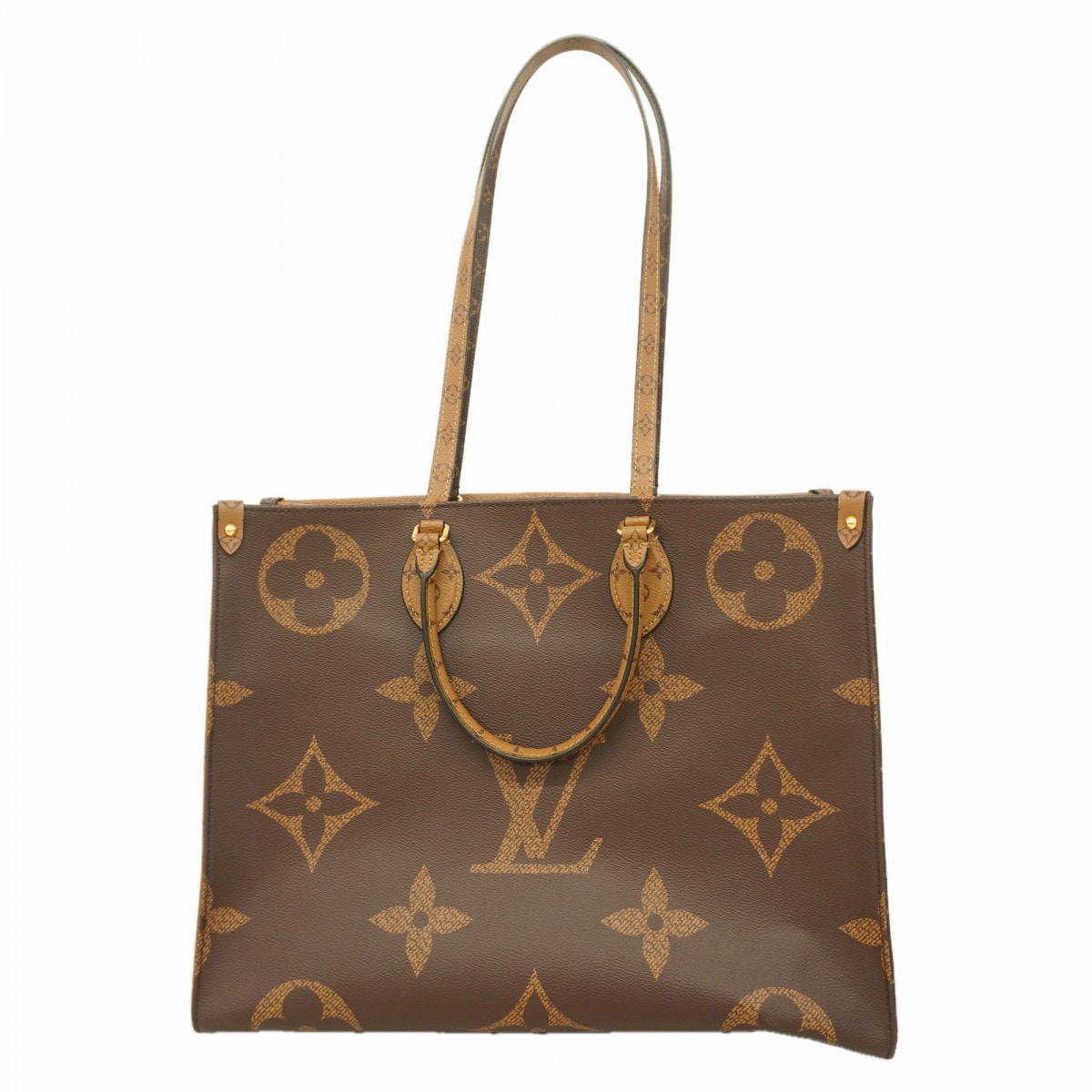 【6dc2296-k】ルイヴィトン トートバッグ モノグラム・ジャイアント リバース オンザゴ―GM M44576 ブラウン 2wayバッグ【中古】レディース