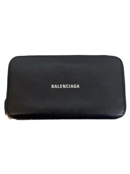 BALENCIAGA Cash Continental Wallet Grained Calfskin "Black"