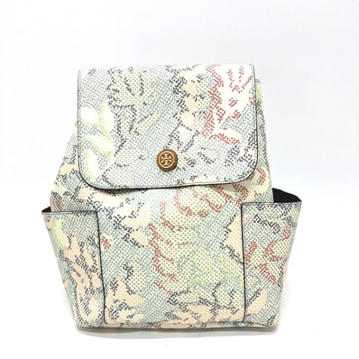 トリーバーチ Tory Burch ドット モザイク柄 ディパック カバン バッグ リュック バックパック リュックサック PVC/レザー マルチカラー