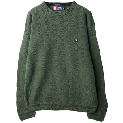 古着 ラルフローレン Ralph Lauren CHAPS チャップス ヘリンボーン コットンニットセーター メンズM相当/eaa605983