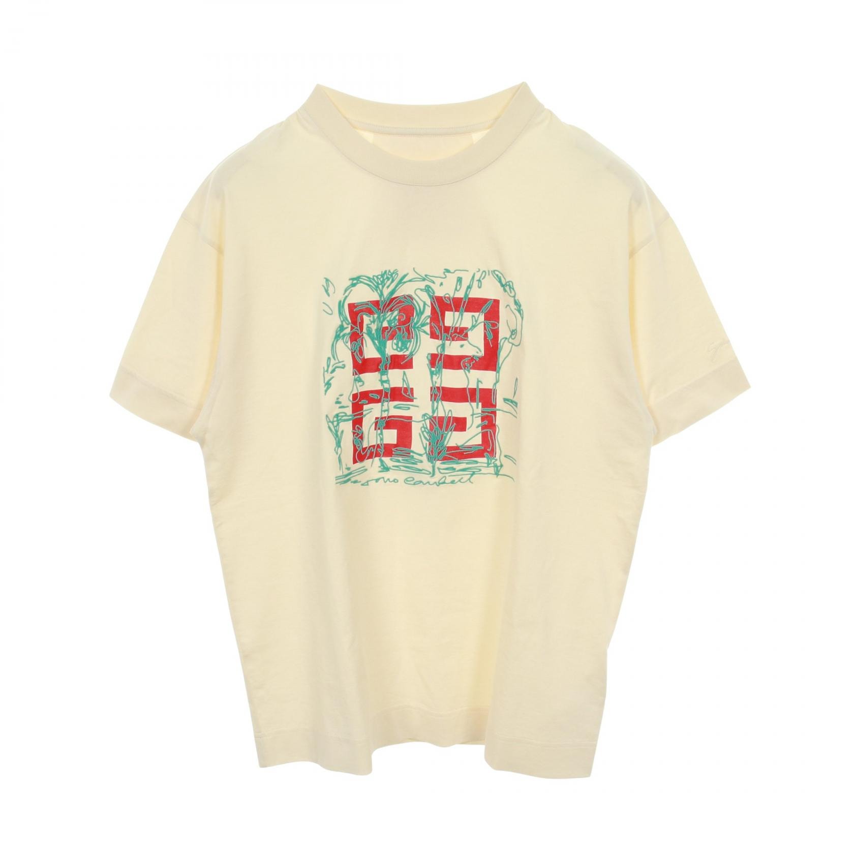 C (やや傷や汚れあり)】ジバンシィ GIVENCHY 4G ロゴ刺繍 半袖Tシャツ 