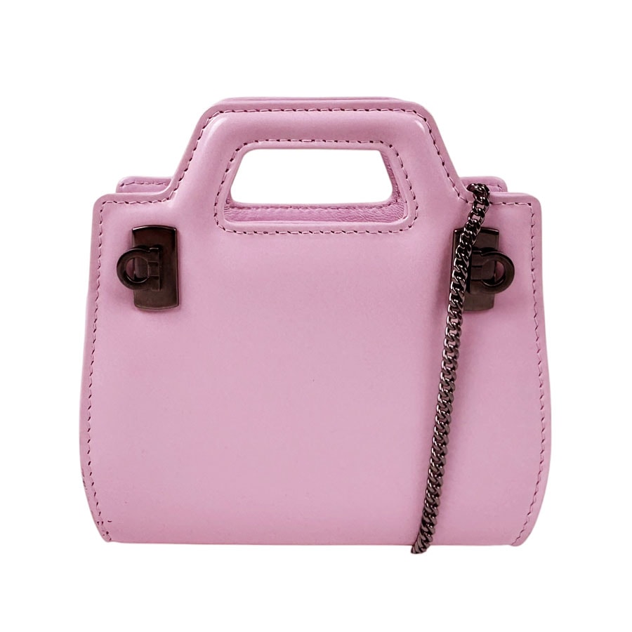 サルヴァトーレフェラガモ Salvatore Ferragamo ハンドバッグ 斜め掛けショルダーバッグ ガンチーニ レザー ライトピンク レディース【中古】 z11246