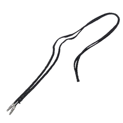 Chrome Hearts Scroll Leather Braid Silver Necklace "Black/Silver"