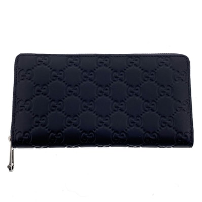 GUCCI グッチ ジップアラウンドウォレット 長財布 860868 レザー ブラック メンズ【中古】