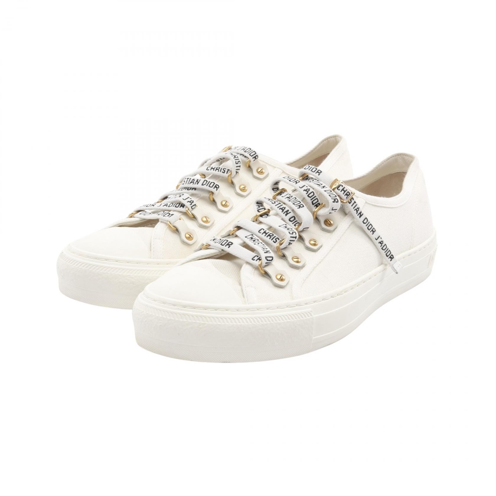 ディオール Dior Walk'n'Dior スニーカー 靴 キャンバス レディース ホワイト系 【中古】