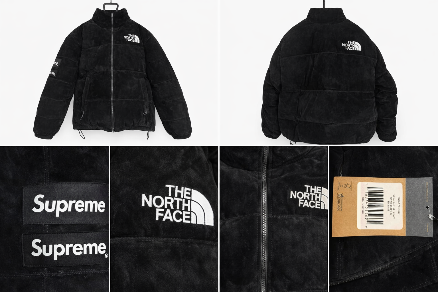 Supreme x The North Face Suede Nuptse Jacket "Black"