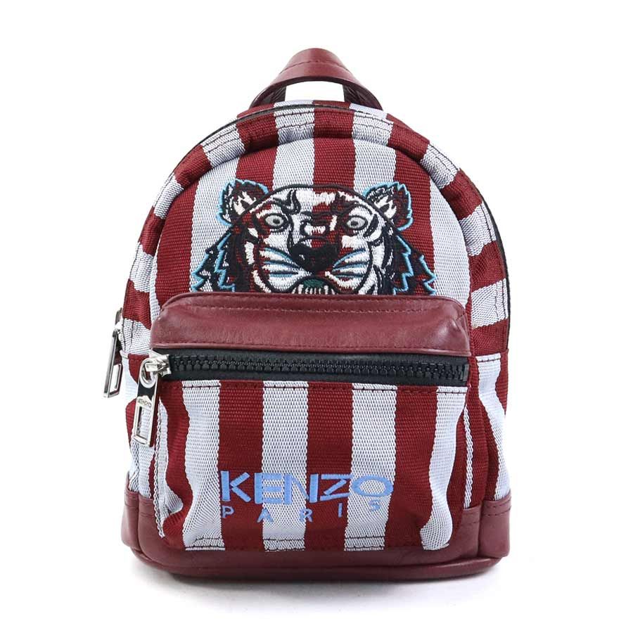 ケンゾー KENZO リュック ナイロン/レザー ボルドー×ライトブルー×ブラック レディース【中古】 h31095k