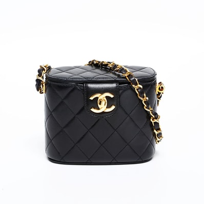 シャネル CHANEL 2番台 1991-1994 ラムスキン チェーン バニティ ショルダーバッグ【中古】