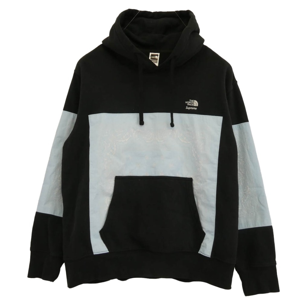 Supreme シュプリーム パーカー 22SS NT022081 ×THE NORTH FACE Bandana Hooded SweatShirt ノースフェイス バンダナ フーデッド スウェット シャツ ブラック系 XL【中古】