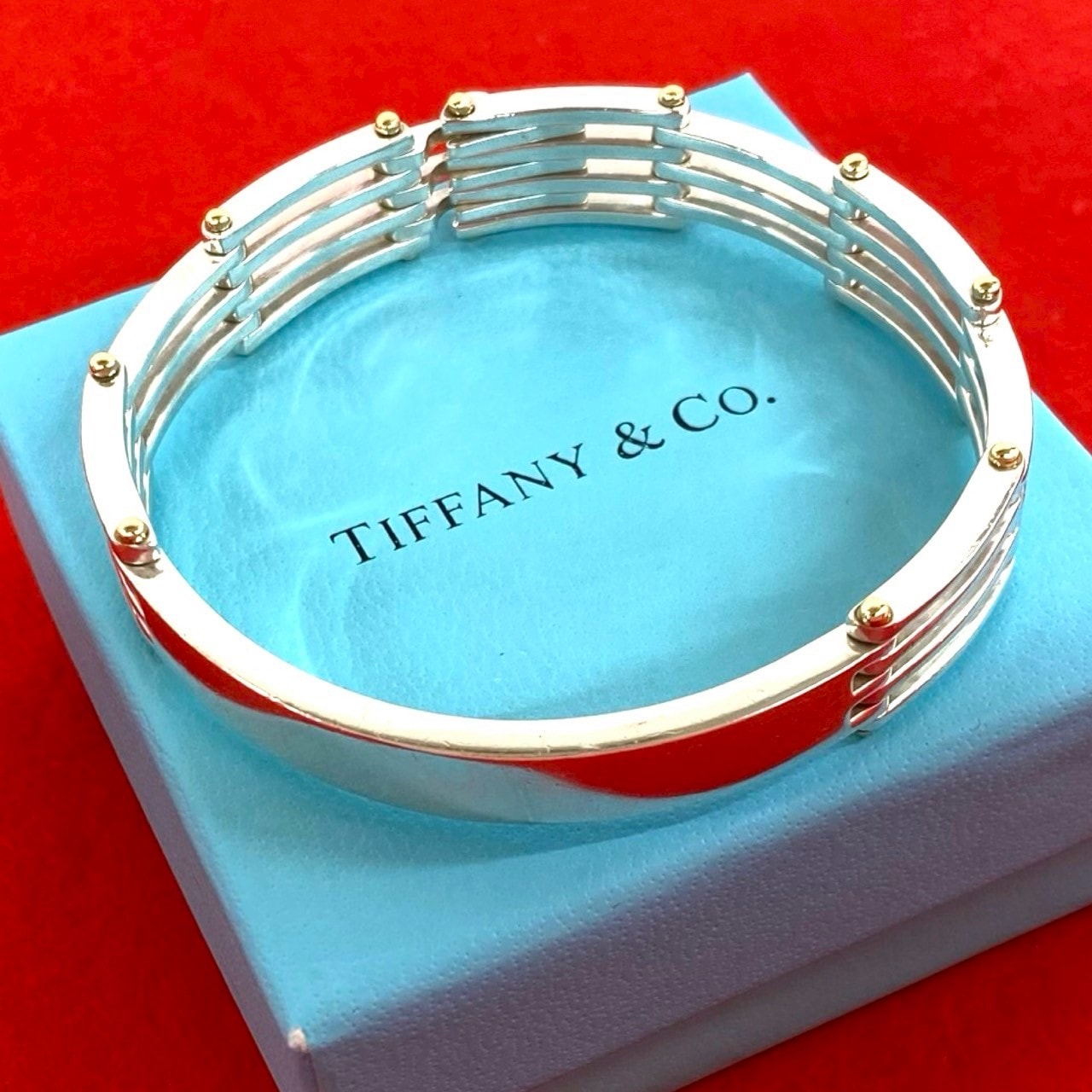 TIFFANY&Co. ティファニー ゲート ID ブレスレット シルバー925 K10イエローゴールド ブレスレット シルバー
 17228