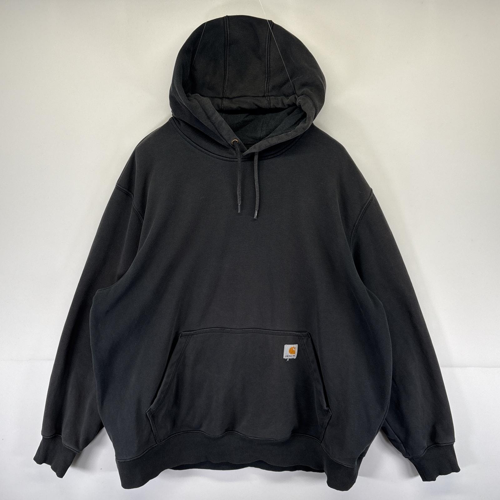 古着 カーハート Carhartt パーカー スウェット プルオーバー ワンポイントロゴ フーディ 大きいサイズ 14041  ブラック メンズ