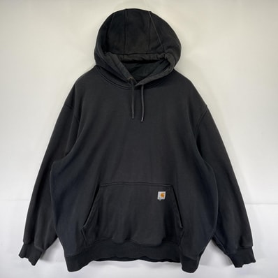 古着 カーハート Carhartt パーカー スウェット プルオーバー ワンポイントロゴ フーディ 大きいサイズ 14041 ブラック メンズ