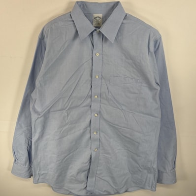 古着 ブルックスブラザーズ Brooks Brothers 長袖シャツ 346 胸ポケ NON-IRON 16 1/2 L-XL 水色 無地 メンズ