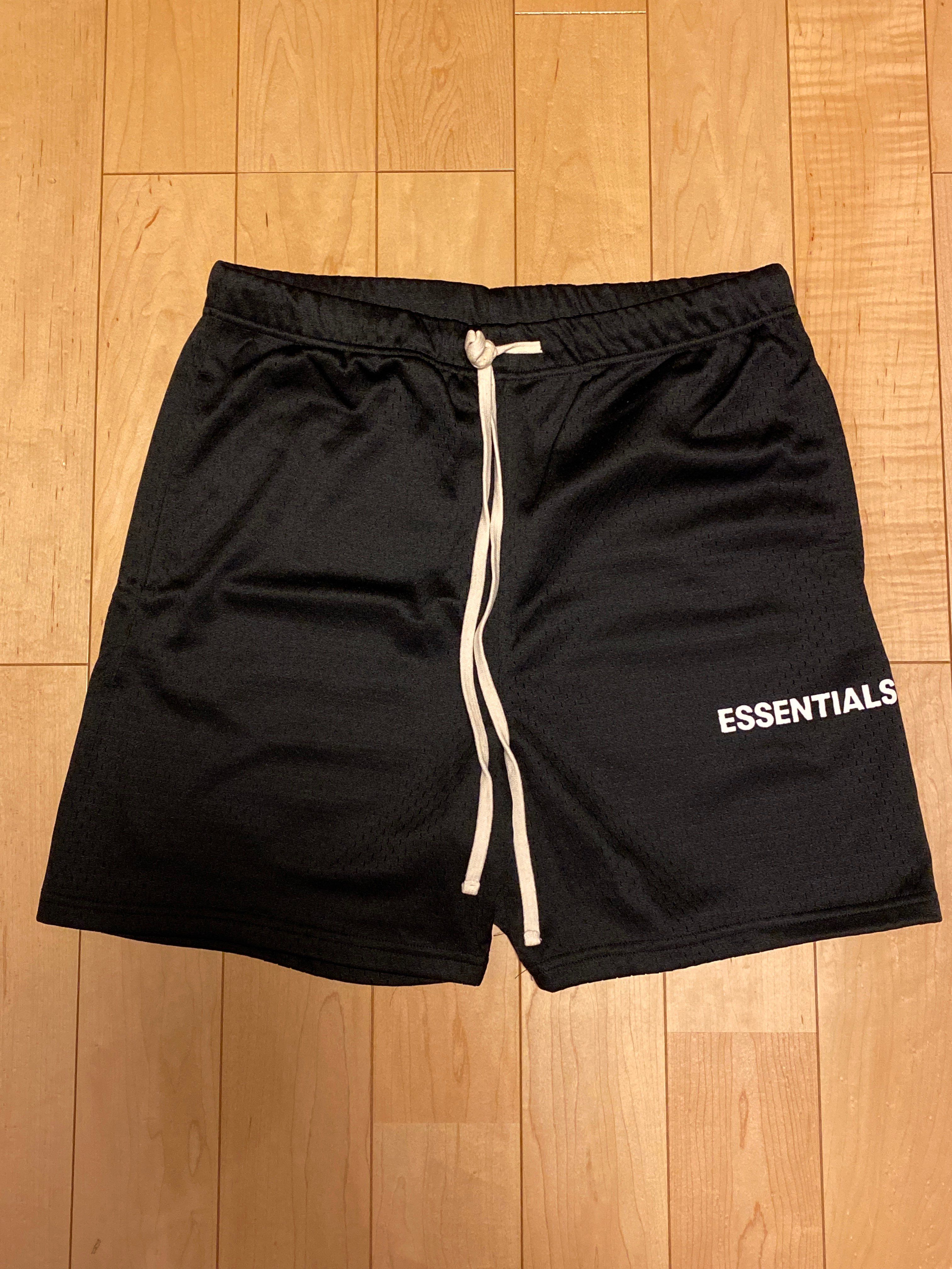 FEAR OF GOD Essentials Graphic Mesh Drawstring Shorts "Black"