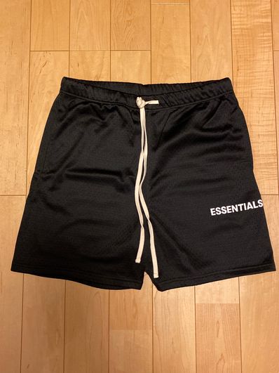 FEAR OF GOD Essentials Graphic Mesh Drawstring Shorts "Black"