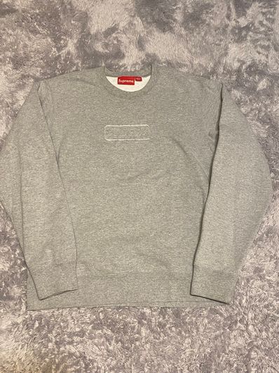 Supreme Cutout Logo Crewneck "Grey"
