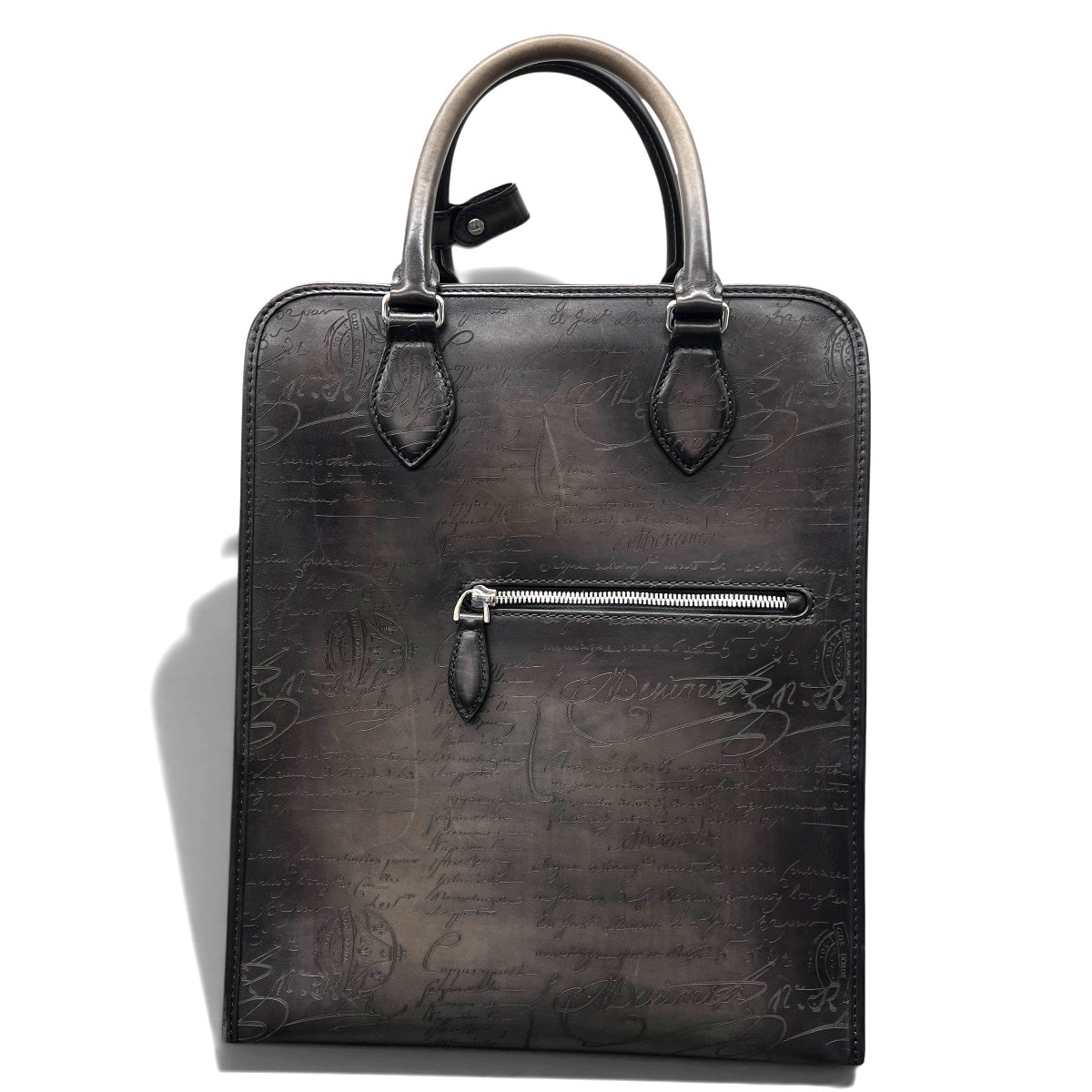 Berluti 美品 ベルルッティ プルミエジュール カリグラフィ スクリットレザー 2way リュック ハンドバッグ ベネチアン レザー ダークグレー ブラウン バックパック ビジネスバッグ メンズ ABランク 中古 鑑定済 ベルルッティバッグ