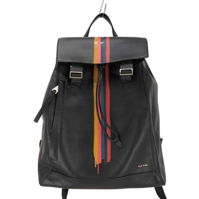 Painted Stripe Leather Backpack【1142661320758】