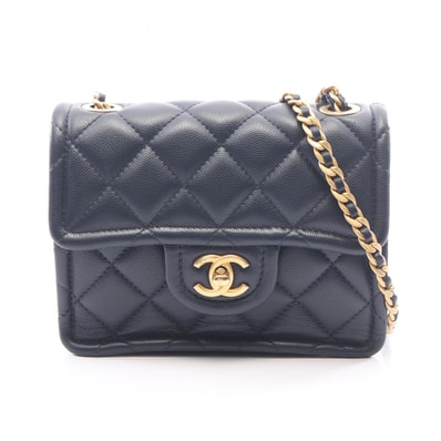 シャネル CHANEL マトラッセ ショルダーバッグ バッグ キャビアスキン(グレインドカーフ) レディース ネイビー系 【中古】