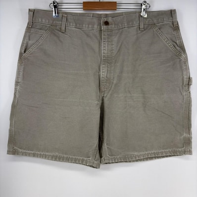 古着 カーハート Carhartt ダック ショートパンツ ペインター ハーフパンツ ワンポイント 大きいサイズ ジップ w42 グレー メンズ