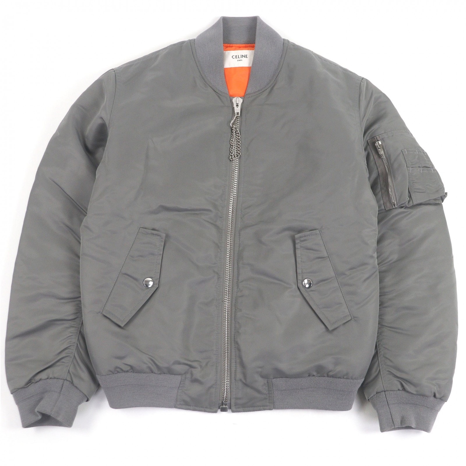 美品 セリーヌ ボンバージャケット グレー 44 2W4268890