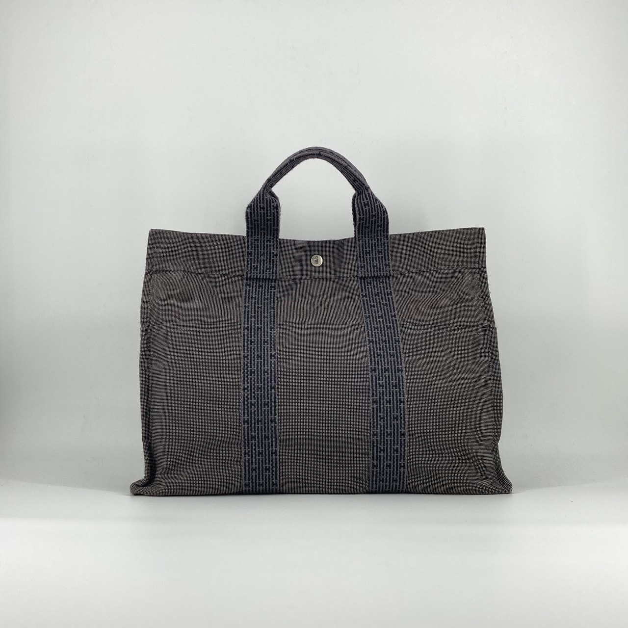 HERMES(エルメス) エールラインMM ナイロンキャンバス トートバッグ グレー