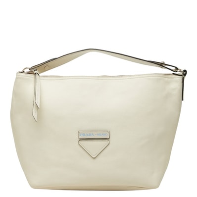 プラダ ワンショルダーバッグ ホワイト レザー レディース PRADA 【中古】