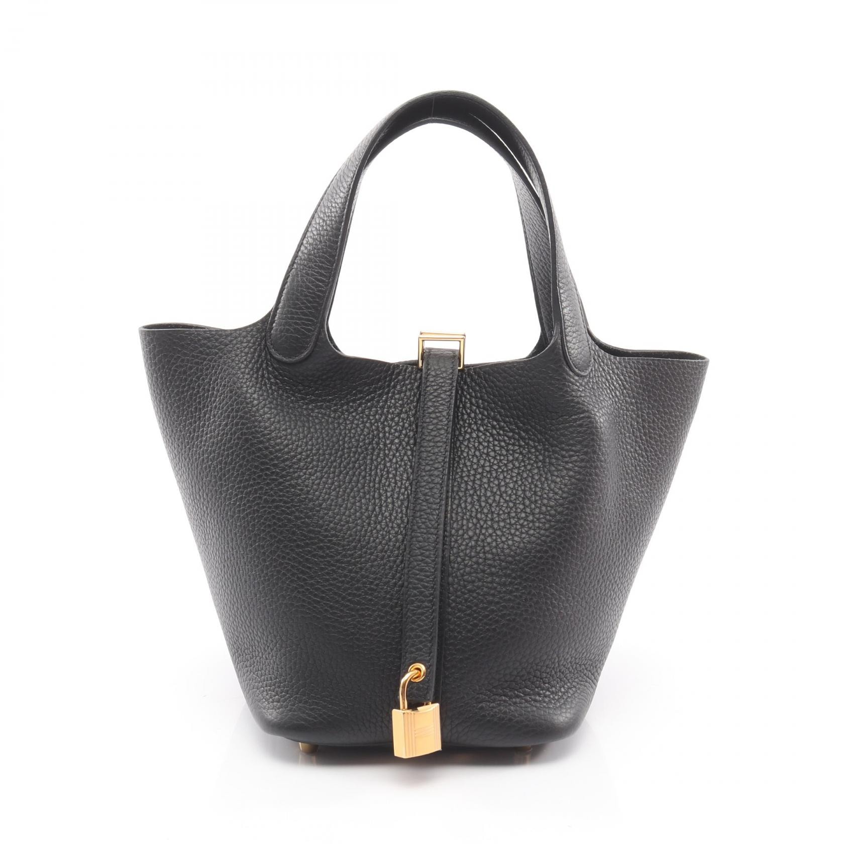 エルメス HERMES ピコタンロックPM ハンドバッグ バッグ レザー トリヨンクレマンス トリヨンクレマンス W刻印(2024年製造) レディース ブラック系 056289CC 【中古】