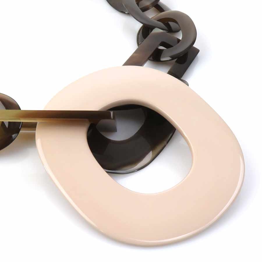 エルメス HERMES ネックレス バッファローホーン/ラッカーウッド ブラウン系 ユニセックス【中古】 56346a