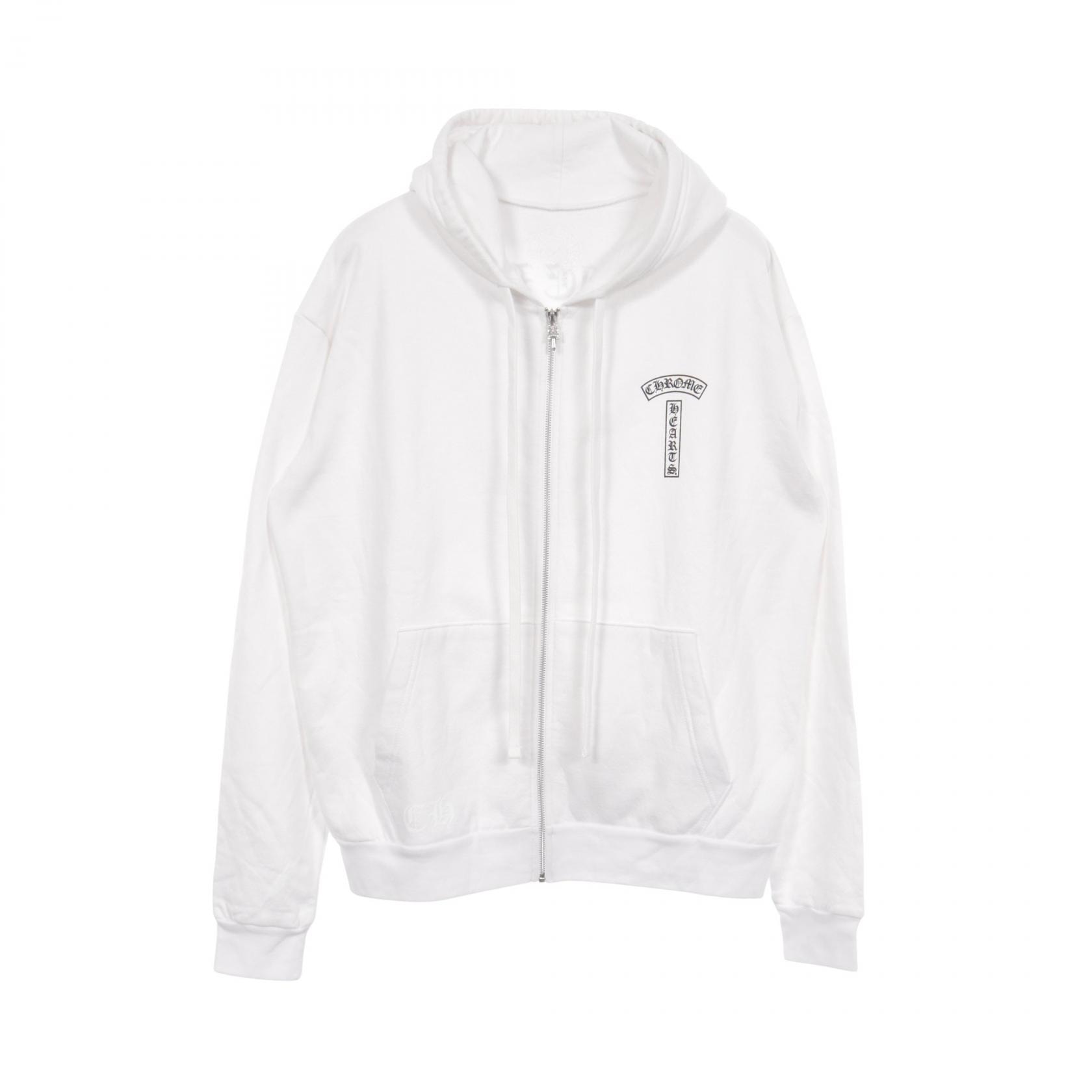 クロムハーツ CHROME HEARTS バックアーチロゴ 裏起毛 パーカー 衣料品 トップス コットン メンズ ホワイト系 【中古】